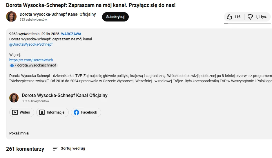 YouTube @DorotaWysocka-Schnepf