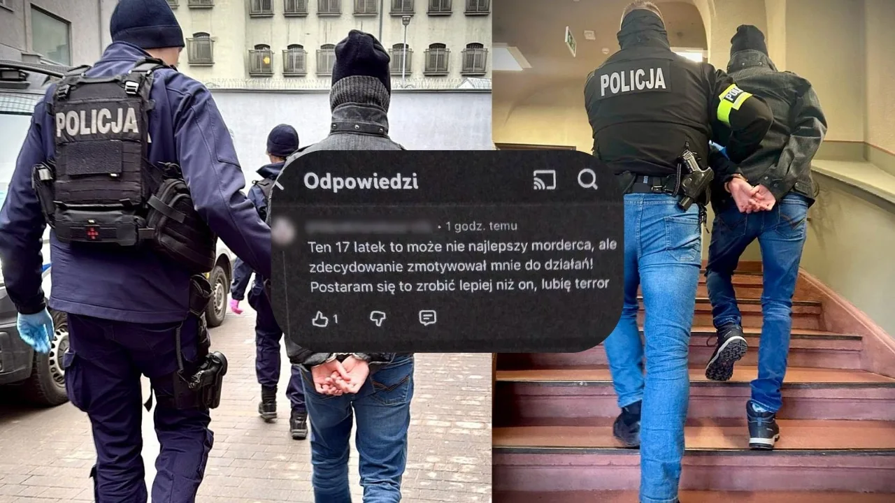 Policja zatrzymała naśladowcę mordercy z Kadłuba. 18-latek z Gdańska publikował w sieci komentarze nawołujące do kolejnych zbrodni