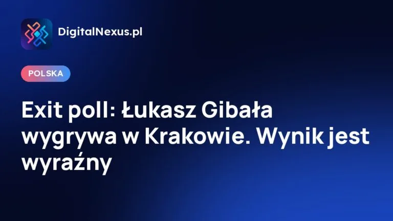 Exit poll: Łukasz Gibała wygrywa w Krakowie. Wynik jest wyraźny