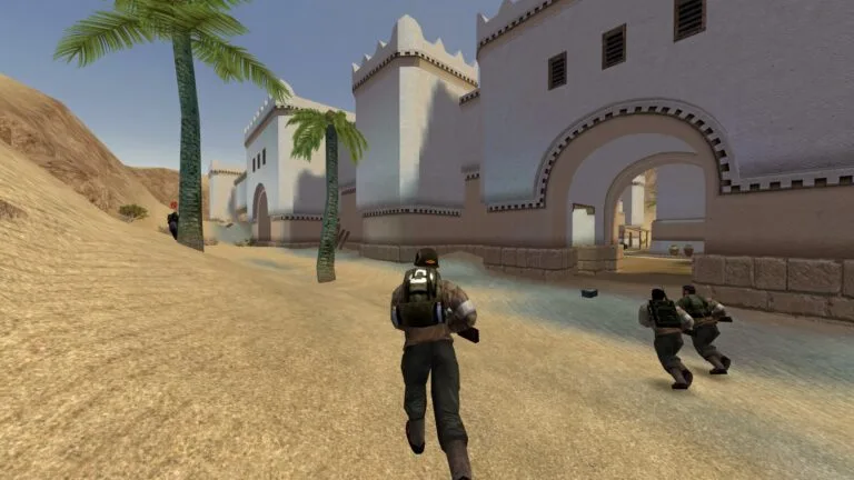Żołnierze w akcji na mapie Oasis w Wolfenstein: Enemy Territory na serwerze Polska Vodka